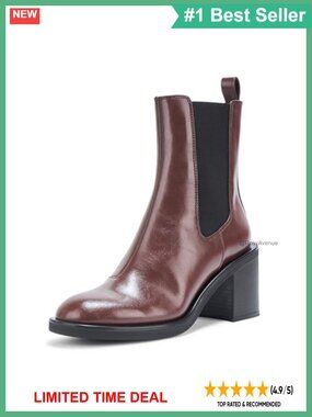 Nalie Heel Chelsea Boot Ankle-High Round Toe Block Heel Winter Boot
